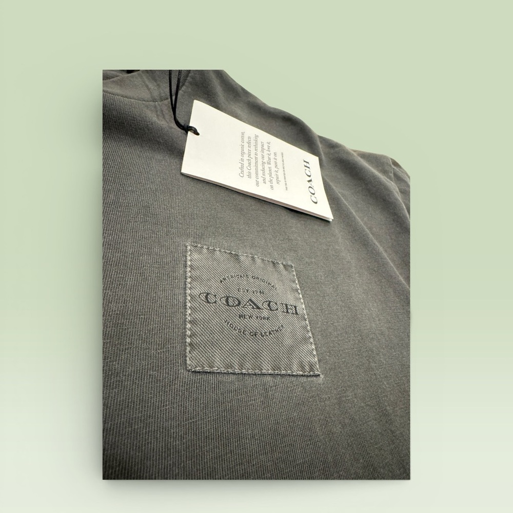 Coach Cropped Grey Smoke Shirt - Picture 7 of 8